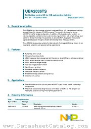UBA2036TS datasheet pdf NXP Semiconductors