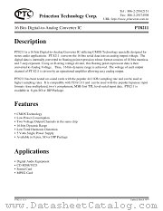 PT8211 datasheet pdf Princeton Technology Corporation