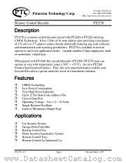 PT2270 datasheet pdf Princeton Technology Corporation