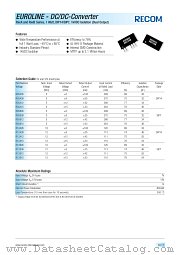 R12B15 datasheet pdf Recom International Power