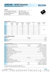 R12I09 datasheet pdf Recom International Power