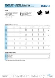 R05015 datasheet pdf Recom International Power