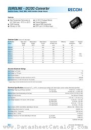 R05SS09 datasheet pdf Recom International Power