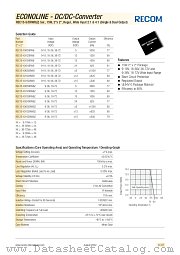 REC15-1215SRWB datasheet pdf Recom International Power