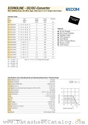 REC3-1205RW datasheet pdf Recom International Power