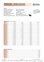 RP08-4833SA datasheet pdf Recom International Power