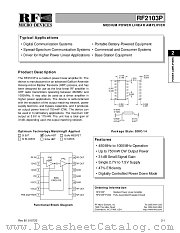 RF2103PPCBA datasheet pdf RF Micro Devices