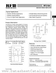 RF2104 datasheet pdf RF Micro Devices