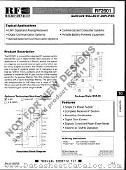 RF2601 datasheet pdf RF Micro Devices