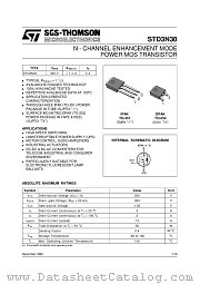 STD3N30-1 datasheet pdf SGS Thomson Microelectronics