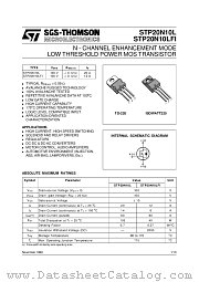 STP20N10LFI datasheet pdf SGS Thomson Microelectronics