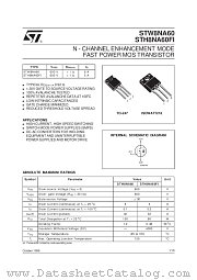 STW8NA60 datasheet pdf SGS Thomson Microelectronics