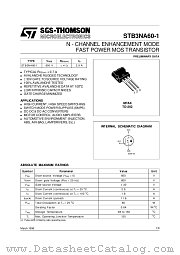 STB3NA60-1 datasheet pdf SGS Thomson Microelectronics