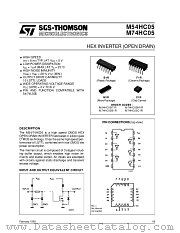 M54HC05 datasheet pdf SGS Thomson Microelectronics