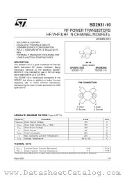 SD2931-10 datasheet pdf SGS Thomson Microelectronics