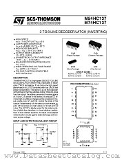 M54HC137 datasheet pdf SGS Thomson Microelectronics