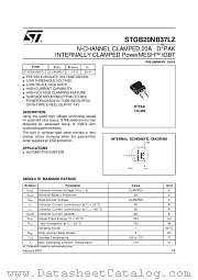 STGB20NB37LZ datasheet pdf SGS Thomson Microelectronics