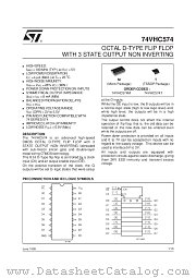 74VHC574 datasheet pdf SGS Thomson Microelectronics
