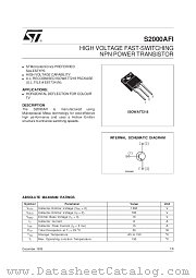 S2000AFI datasheet pdf SGS Thomson Microelectronics