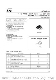 STN1N20 datasheet pdf SGS Thomson Microelectronics