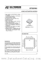 ST7537HS1 datasheet pdf SGS Thomson Microelectronics