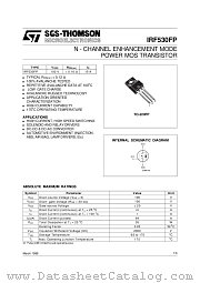 IRF530FP datasheet pdf SGS Thomson Microelectronics