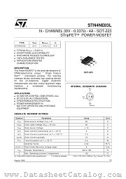 STN4NE03L datasheet pdf SGS Thomson Microelectronics