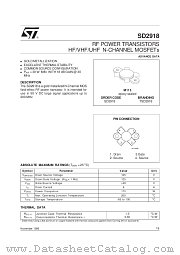 SD2918 datasheet pdf SGS Thomson Microelectronics