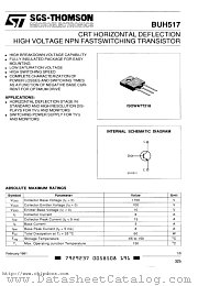 BUH517 datasheet pdf SGS Thomson Microelectronics