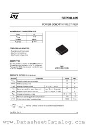 STPS3L40S datasheet pdf SGS Thomson Microelectronics