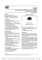 L6275 datasheet pdf SGS Thomson Microelectronics