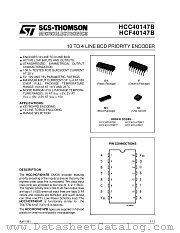 HCC40147B datasheet pdf SGS Thomson Microelectronics