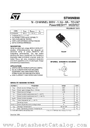 STW8NB90 datasheet pdf SGS Thomson Microelectronics
