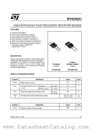 BYW29(F) datasheet pdf SGS Thomson Microelectronics
