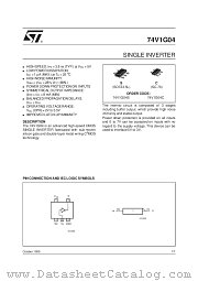 74V1G04 datasheet pdf SGS Thomson Microelectronics
