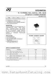 STS10NF30L datasheet pdf SGS Thomson Microelectronics