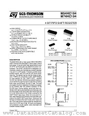 M54HC194 datasheet pdf SGS Thomson Microelectronics