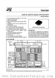 TDA7500 datasheet pdf SGS Thomson Microelectronics