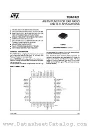 TDA7421 datasheet pdf SGS Thomson Microelectronics