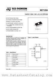 M27128A datasheet pdf SGS Thomson Microelectronics