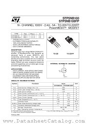 STP5NB100FP datasheet pdf SGS Thomson Microelectronics