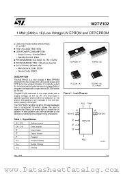 M27V102 datasheet pdf SGS Thomson Microelectronics