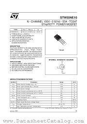 STW55NE10 datasheet pdf SGS Thomson Microelectronics
