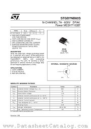 STGD7NB60S datasheet pdf SGS Thomson Microelectronics