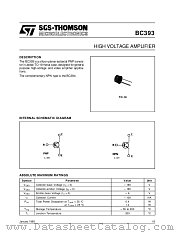 BC393 datasheet pdf SGS Thomson Microelectronics
