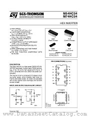 M54HC04 datasheet pdf SGS Thomson Microelectronics