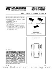 HCF4514B datasheet pdf SGS Thomson Microelectronics