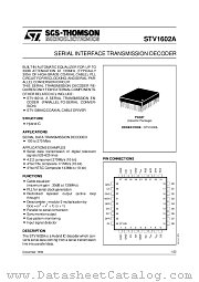 STV1602A datasheet pdf SGS Thomson Microelectronics