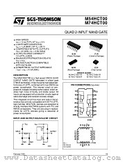M54HCT00F1R datasheet pdf SGS Thomson Microelectronics