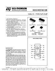 HCC4013B datasheet pdf SGS Thomson Microelectronics